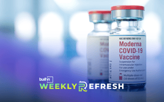A vial of Moderna’s Covid-19 vaccine.