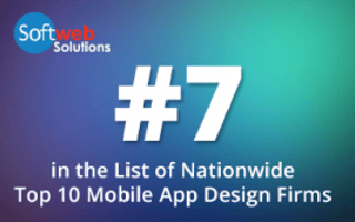 Softweb Solutions ranked #7 in the list of nationwide top 10 mobile app design firms