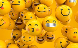 3D rendering of emoji emoticon characters