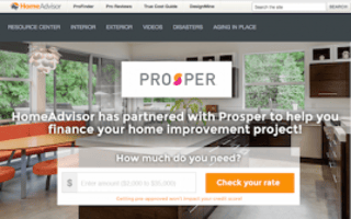 Prosper Marketplace and HomeAdvisor Partner to  Bring Home Improvement Financing to Millions 