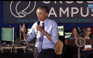 President Obama talks innovation at Santa Monica coworking space Cross Campus