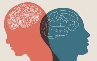An illustration of two individuals’ mental health.