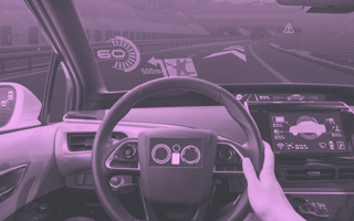 A driver pilots an AR-enabled car