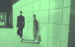 A worker goes back to the office