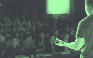 A founder gives an investment pitch