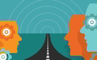 Concept art, silhouettes of people, highway going through the middle, Change illustration