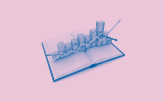 A graph popping out of a book, data visualization literacy