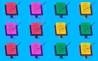 Illustration repeated image of a note being edited, sales emails