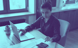 Woman working on computer