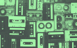 A green-toned image of cassette tapes. /job-search/career-change-after-40