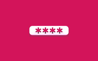 Password asterisks on a pink background