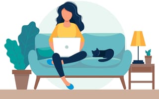 woman working at home