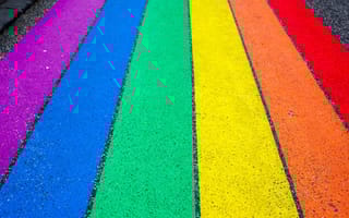 rainbow painted street