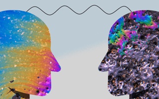 Two silhouettes facing each other representing the tension between marketing and sales teams.