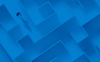 bird's-eye view of a person going through a maze, regulating dark patterns header