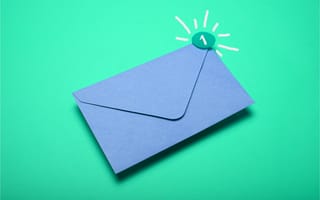 A blue envelope with a new email alert, best marketing newsletters