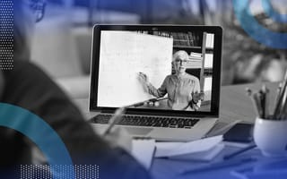 A student takes an online class