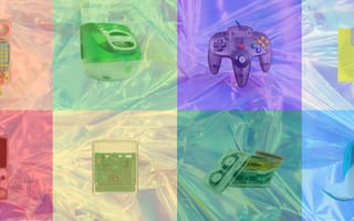 A collage of translucent products. Images via Shutterstock and Conair.