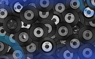 A collection of vinyl 45 records