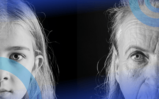 real face a young woman and an old woman stare at the camera