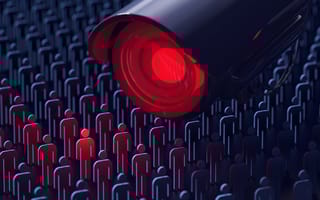 Surveillance camera examining a big crowd of people.