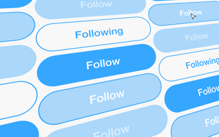 The Twitter follow button in various interaction states.