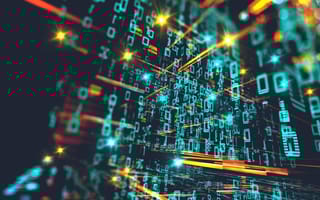 Coding floats across black background