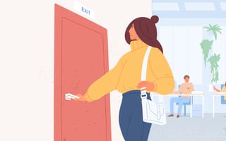 A person proudly leaving their job for opportunities that better align with their goals.