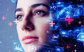 Data science and AI analizing a person to create a personalized experience.