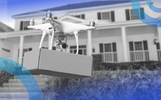 Delivering With Data: How Data Systems Add Value to Your Operations data-systems-operations package delivery drone in front of a house