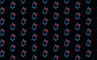 A pattern of push notification bell icons.