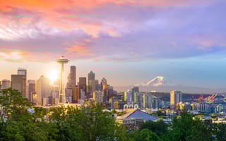 Seattle skyline at sunrise