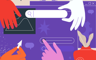 Employees across departments working with a low code tool to develop software for their needs.