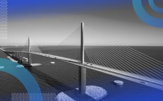 The Sunshine Skyway bridge, which spans the mouth of Tampa Bay.