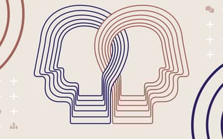 Large intertwined head icons surrounded by interpersonal skill icons.