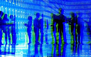 A group of data scientists gathered at a data science conference.