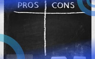 A chalkboard with PROS written on one side and CONS on the other with a chalk line between them. /software-engineering-perspectives/yaml-vs-json