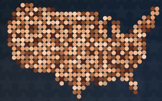 Skin tone colored, DEI data points arranged in the shape of the U.S. map.