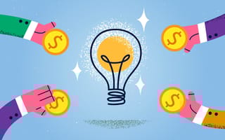 Hands Holding Money To Lightbulb
