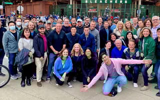Prove team out at a baseball game together