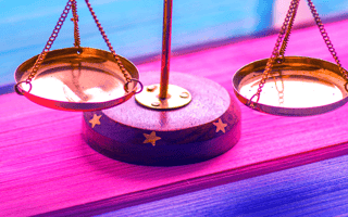 A balanced scale representing a healthy work-life balance.