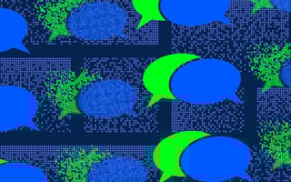 What Is a Structured Interview? Definition and Examples. A collage of solid speech icons and dissolving speech icons representing structured interviews and unstructured interviews.