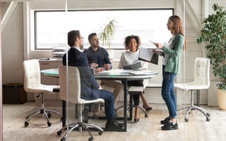A team meeting in an office.