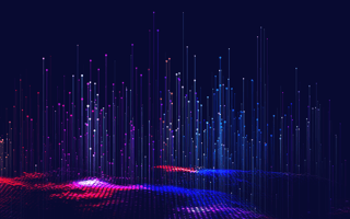 Colored bars of data on a purple background.
