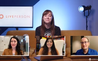 United We Tech video host interviewing three team members from LivePerson