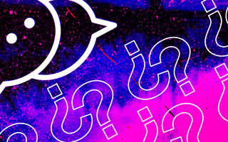 Speach bubbles and question marks floating in space.