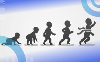 Several drawings of a baby learning to walk. /founders-entrepreneurship/4-phases-scale-crawl-walk-run
