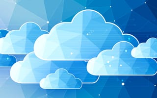 Illustrated clouds with Integrated digital web concept