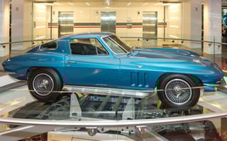A blue corvette in the Edmunds office
