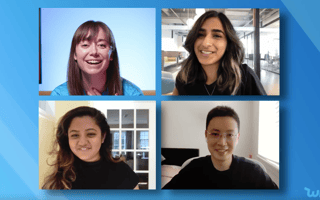 United We Tech video host interviewing three team members from Wish